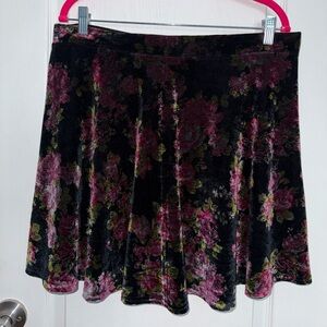 Velvet floral skirt